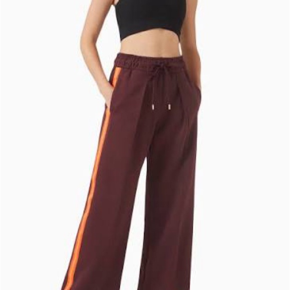 Nike Naomi Osaka Maroon Track Pant with Vibrant Orange Stripe